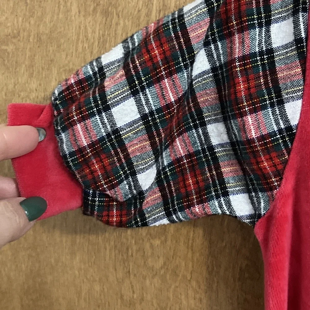 Vintage Baby‎ Christmas One Piece Romper Velour Size 3 To 6 Month Bear Train Red